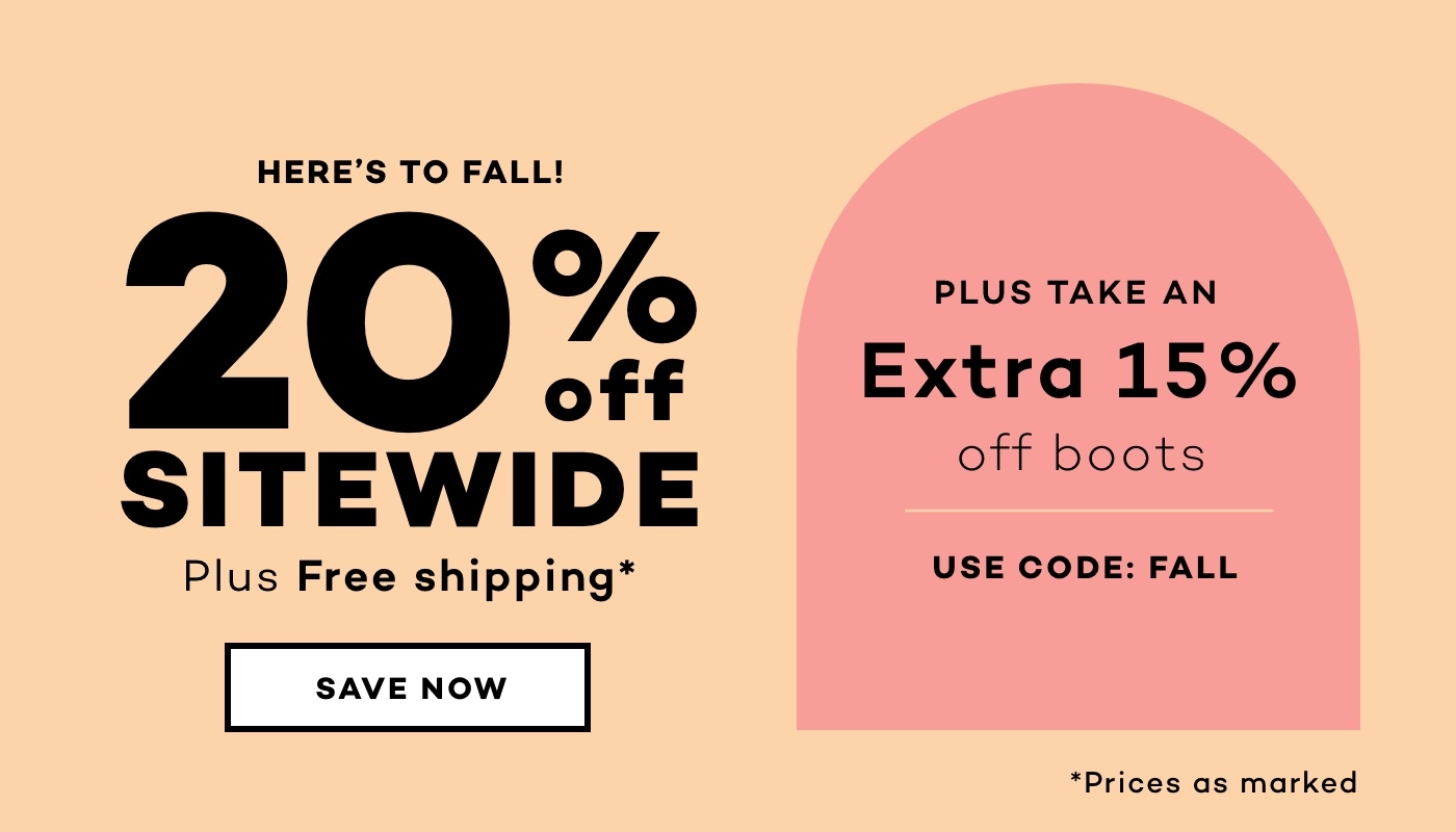 20% Off Site Wide and Extra 15% Off Boots With Code Fall